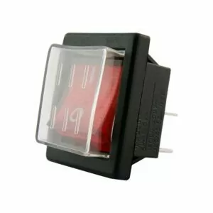 Клавишный переключатель YL208-01 вкл-откл 2 гр. конт. черн./красн. влагозащ. (30шт/упак) ЭНЕРГИЯ