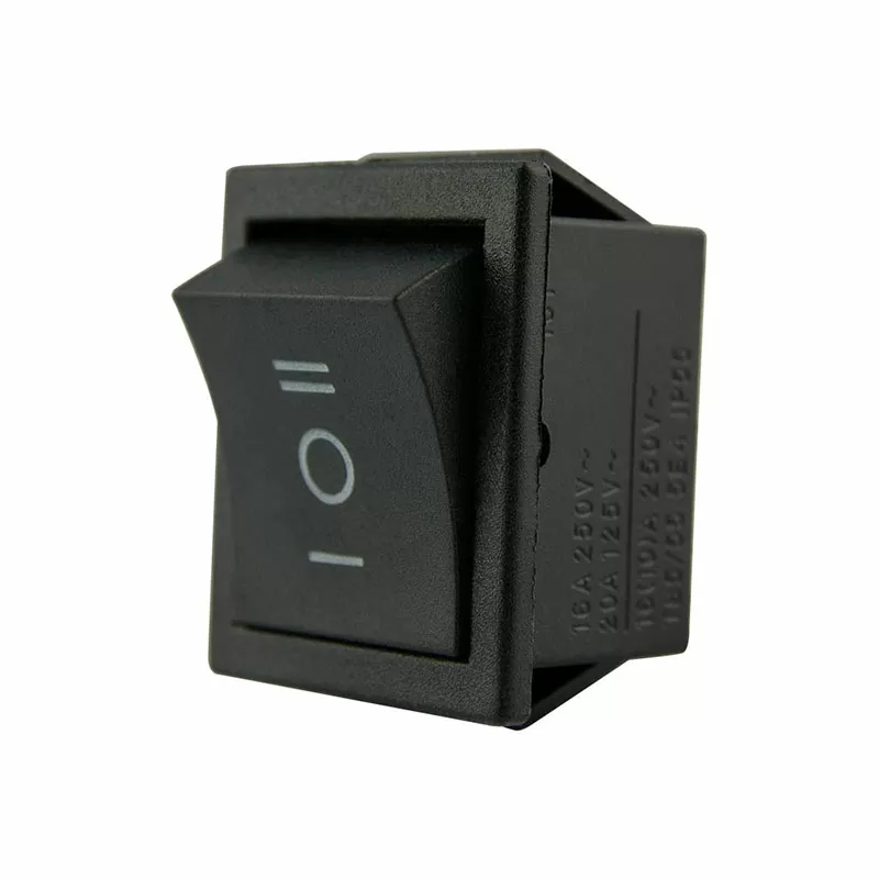 Клавишный переключатель YL206 вкл-откл-вкл 2 гр. конт. черн. (50шт/упак) ЭНЕРГИЯ