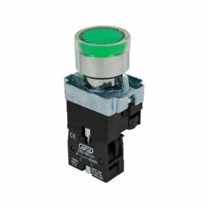 Кнопка XB2-BW3361 d22мм с подсветкой зеленая неон 230В 1НО ЭНЕРГИЯ