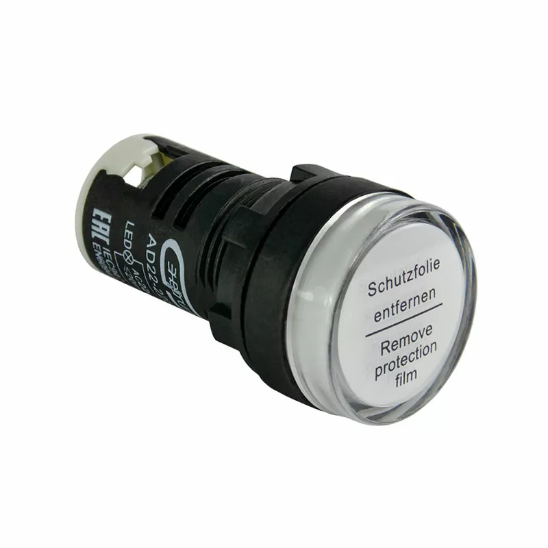 Лампа сигнальная AD22-22D d22мм белая LED 230В цилиндр ЭНЕРГИЯ