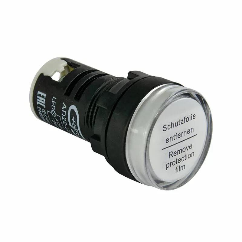 Лампа сигнальная AD22-22D d22мм белая LED 24В AC/DC цилиндр ЭНЕРГИЯ