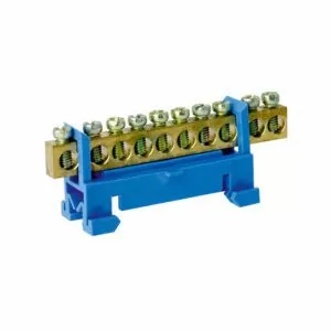 Шина нулевая TS-0609F 6х9 10 отв. на DIN-изоляторе "стойка" син. ЭНЕРГИЯ