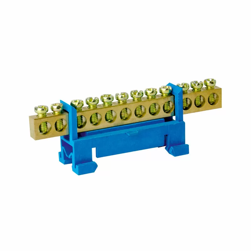 Шина нулевая TS-0609F 6х9 12 отв. на DIN-изоляторе "стойка" син. ЭНЕРГИЯ