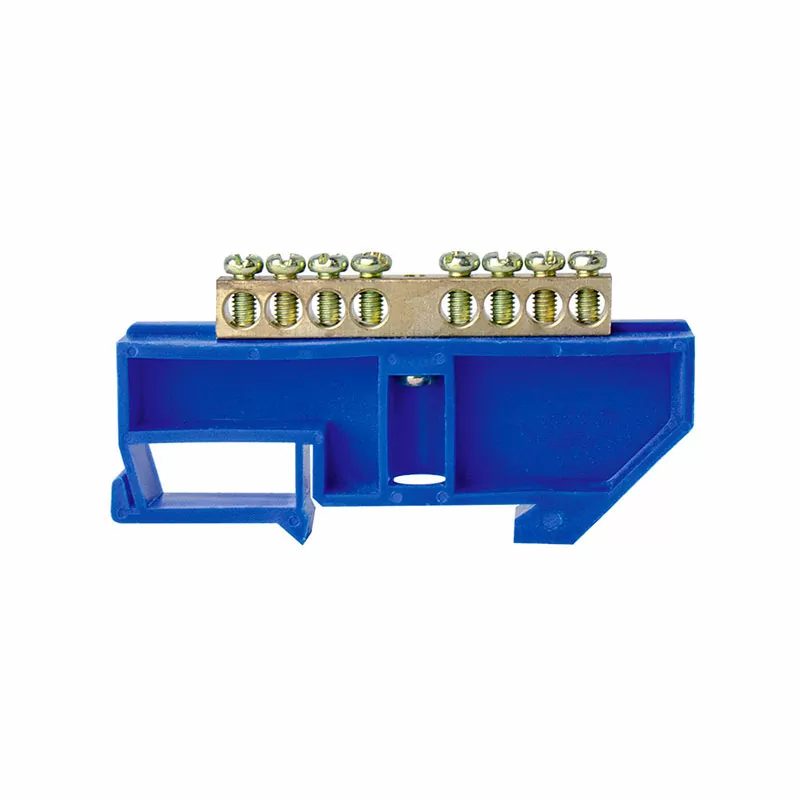 Шина нулевая TS-0609C 6х9  8 отв. на DIN-изоляторе син. ЭНЕРГИЯ