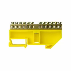 Шина нулевая TS-0609C 6х9 12 отв. на DIN-изоляторе жел. ЭНЕРГИЯ