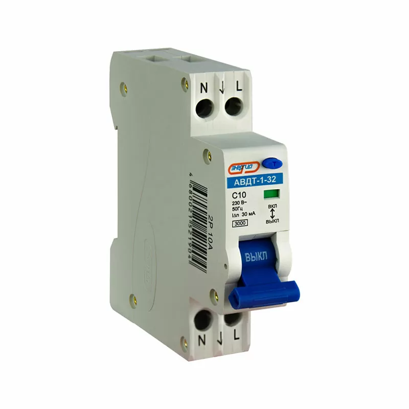 Дифференциальный автомат АВДТ-1-32 1P+N 10А (С) 30мА (AC) 3кА 1мод. ЭНЕРГИЯ