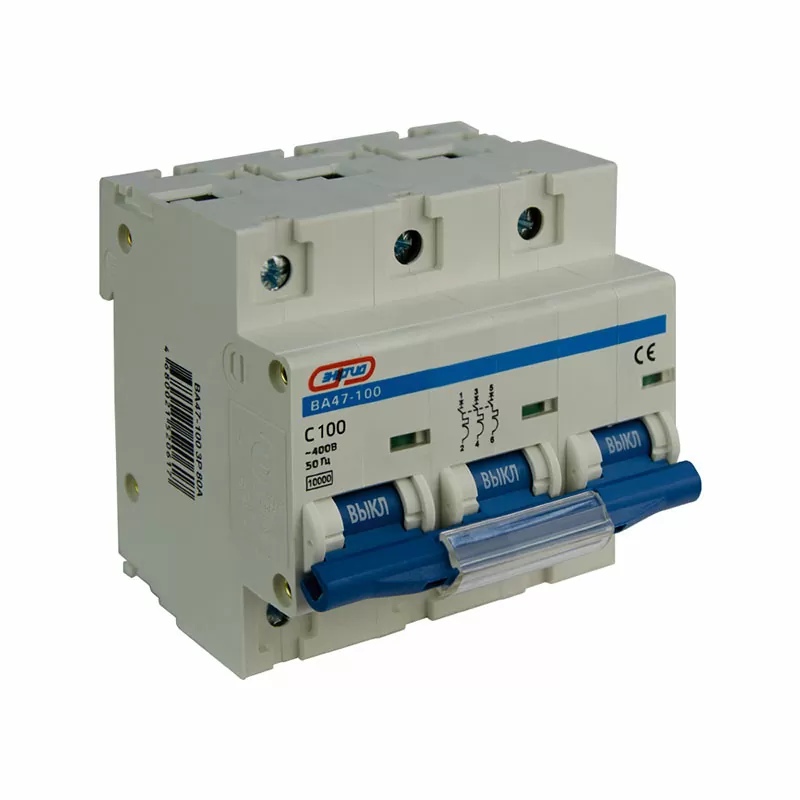 Автоматический выключатель ВА47-100 3P 100А (С) 10кА ЭНЕРГИЯ