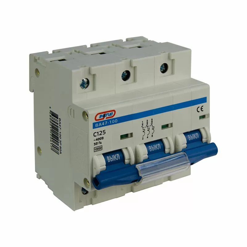 Автоматический выключатель ВА47-100 3P 125А (С) 10кА ЭНЕРГИЯ