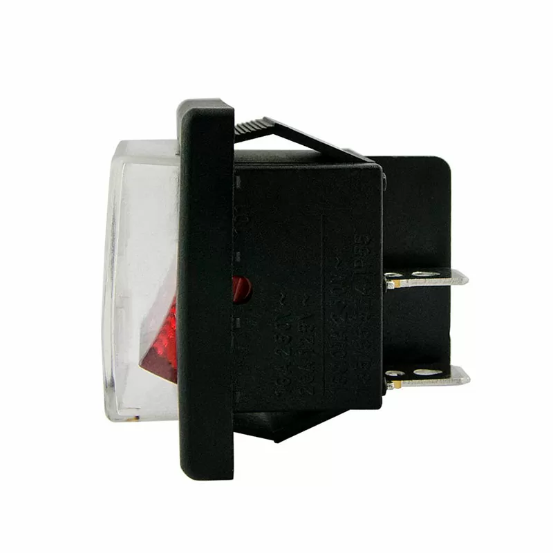 Клавишный переключатель YL208-01 вкл-откл 2 гр. конт. черн./красн. влагозащ. (30шт/упак) ЭНЕРГИЯ — изображение 2