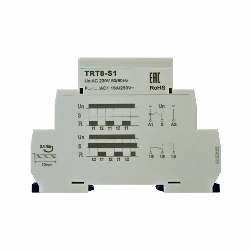 Реле времени цикл. TRT8-S1 16А 230AС 1пк 0,1с-100дней ЭНЕРГИЯ — изображение 3
