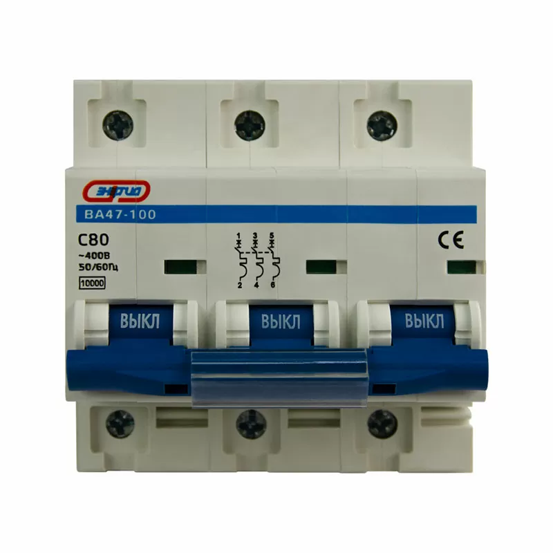 Автоматический выключатель ВА47-100 3P  80А (С) 10кА ЭНЕРГИЯ — изображение 2