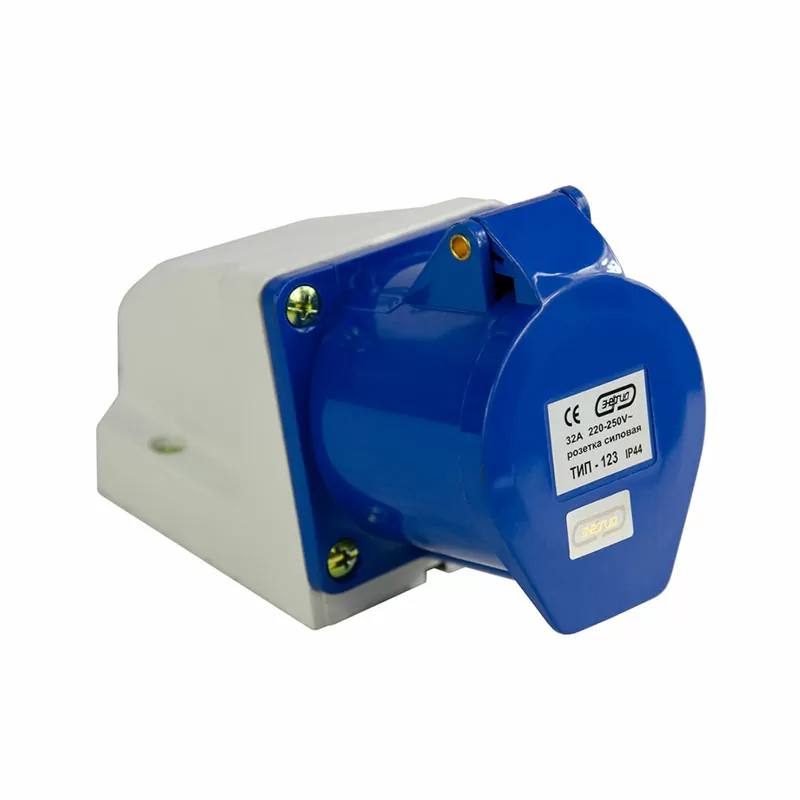 Розетка стационарная наружная TS-123 2P+PE 32А 230В IP44 ЭНЕРГИЯ — изображение 3