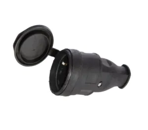 Розетка переносная с крышкой (каучук) РF