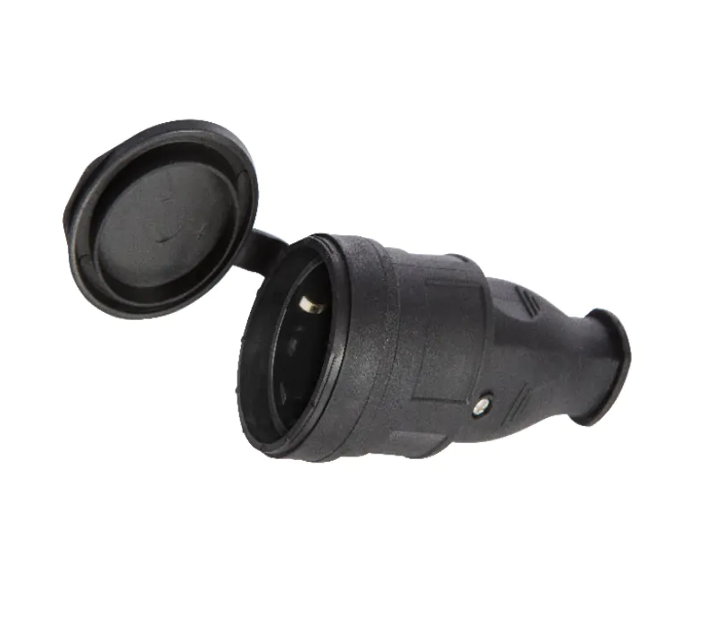 Розетка переносная с крышкой (каучук) РF