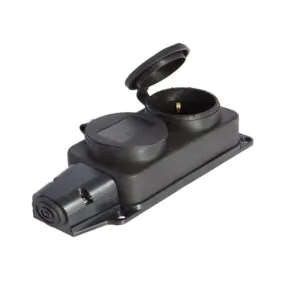 Розеточный блок двухместный с крышками (каучук)